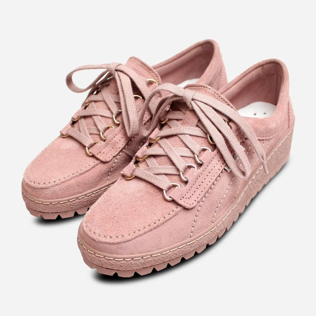 Mephisto Lady Shoes in Pastel Pink Suede Leather