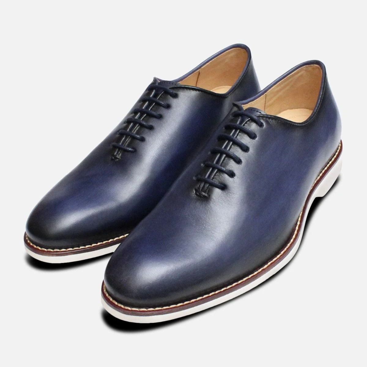 MENS VINTAGE FOUNDRY CO Navy Blue Perforated Toe Derby Oxford Lace Up Shoes 8.5 Women main image 3