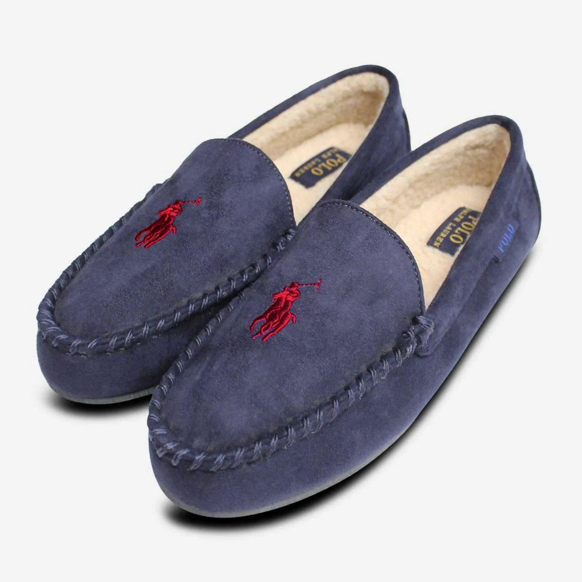 Ralph Lauren Mens Slippers Ralph Lauren Polo Navy Blue Mens Slippers with Warm Lining main image 3