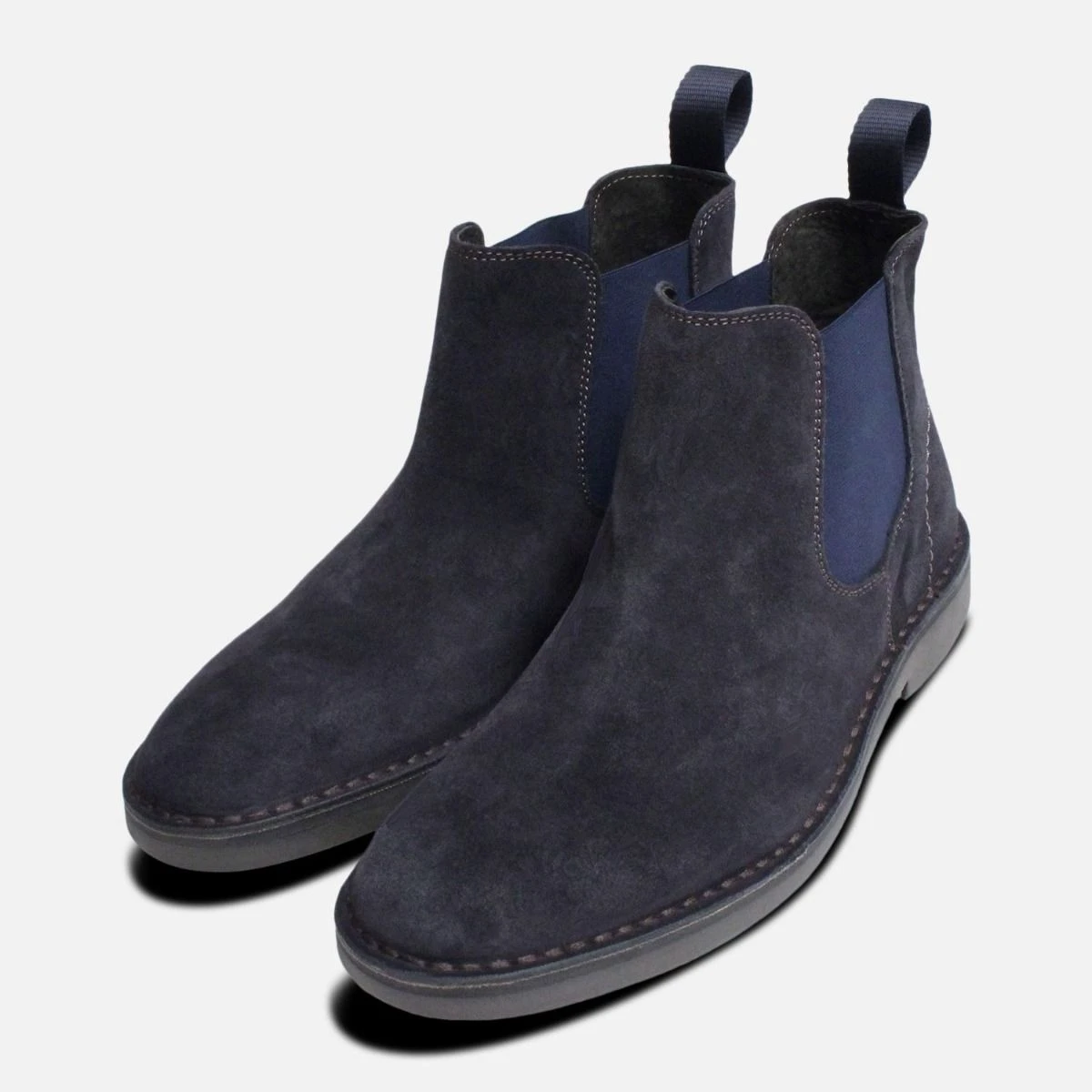 RODD & GUNN Men\'s Suede Navy Blue Chelsea Boots - Size 10.5 - Pristine Like New Navy Microfiber Chelsea Boot for Men | Stylish Comfort for  main image 4