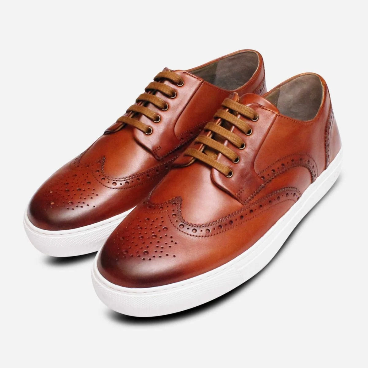 Oliver Sweeney London Cupsole Brogues in Tan Leather