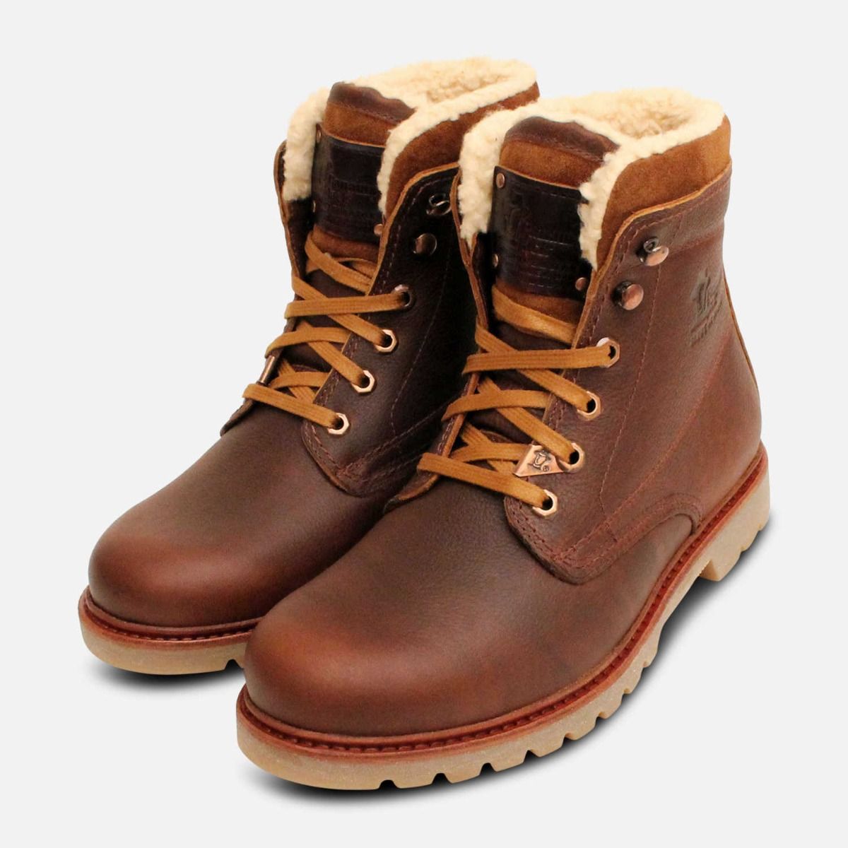 Panama Jack Warm Aviator Boots in Bark Brown