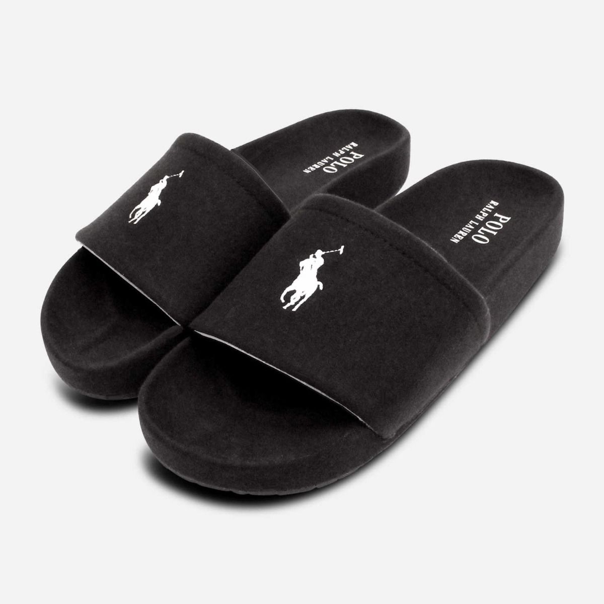 Ralph Lauren Black Polyester Men\'s Slippers POLO RALPH LAUREN POLO SLIPPERS Black Men main image 3