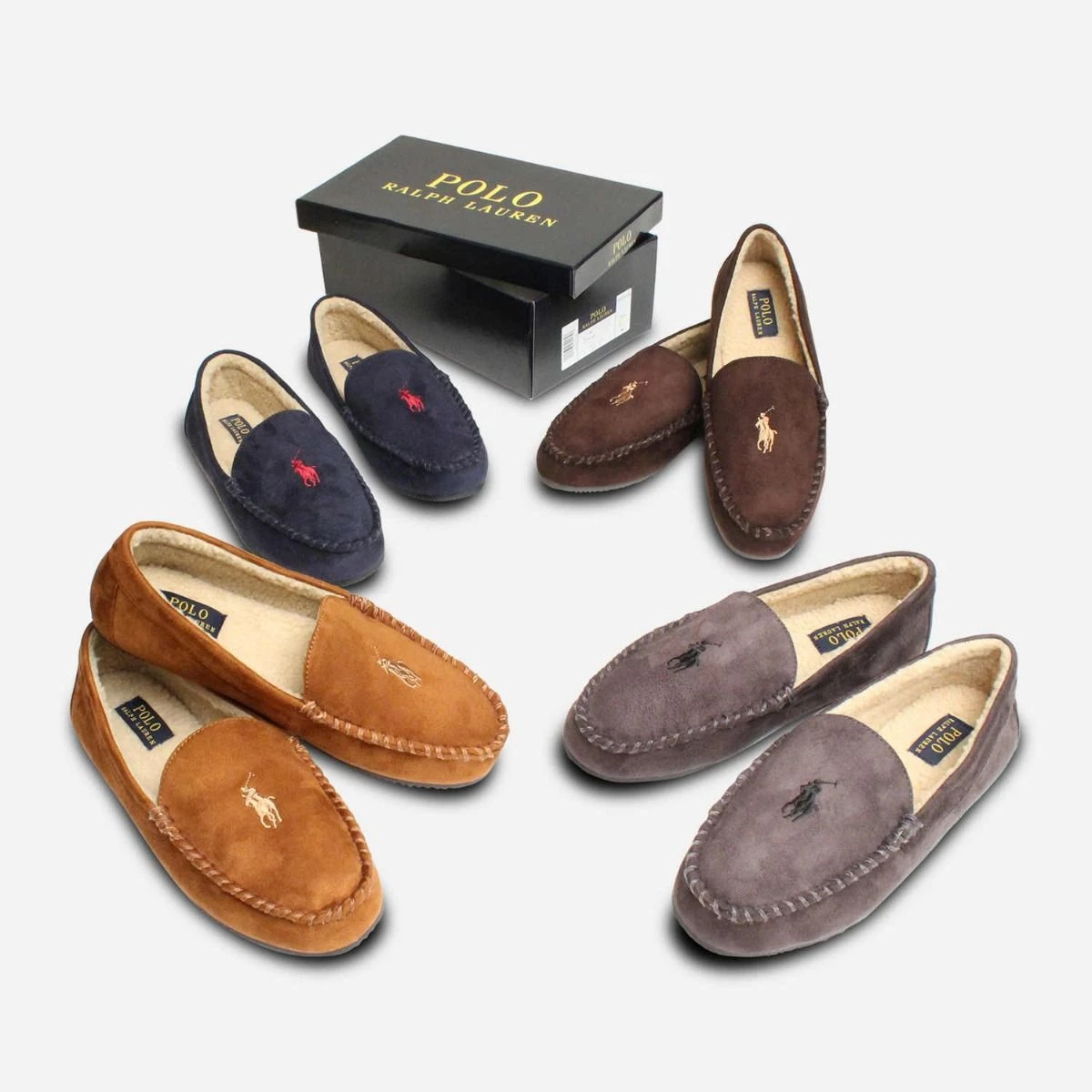 Ralph Lauren Polo Mens Slippers in Chocolate Brown display picture 1