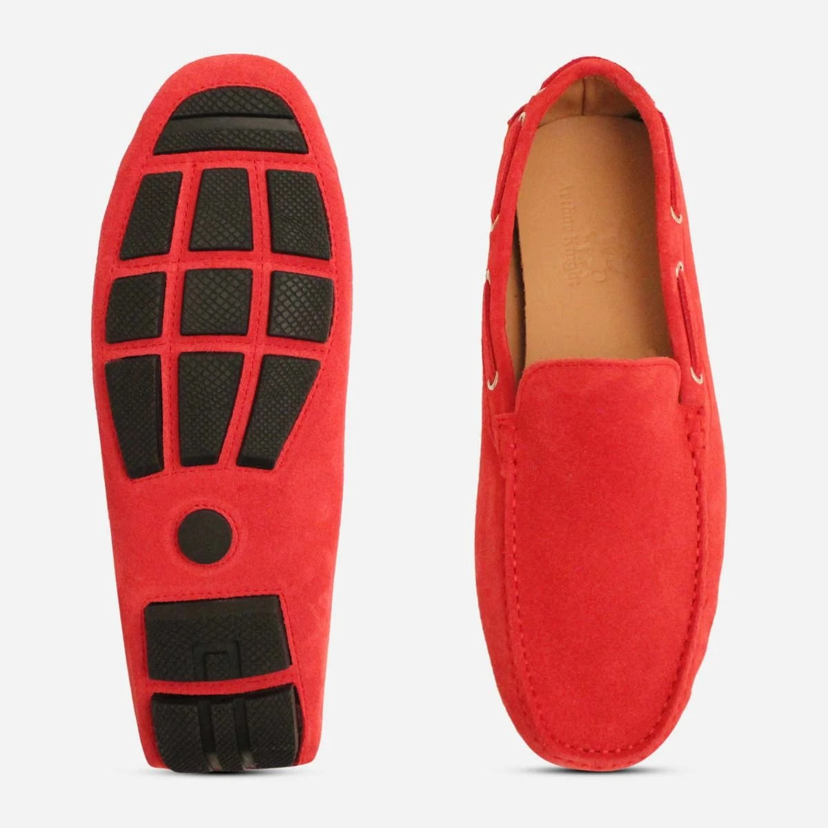 Red Suede Driving Shoe Moccasins for Men display picture 3