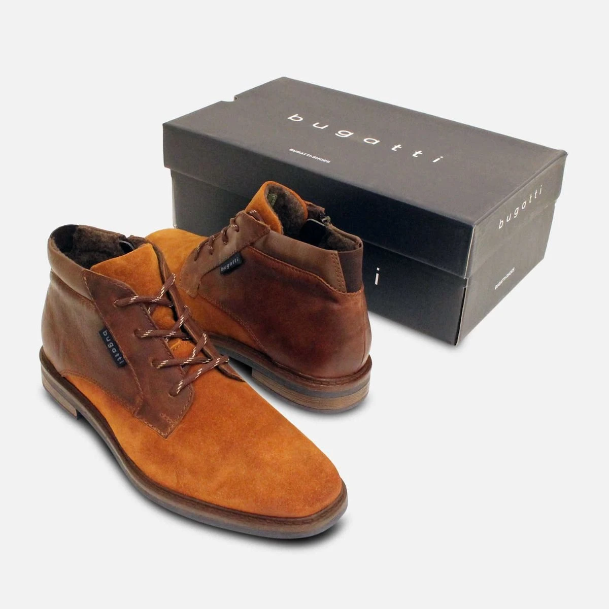 BUGATTI‎ Lace-Up Boots Mens Size US 13 EUR 46 Brown Suede Chukka Boots Shoes Snuff Suede Bugatti Mens Designer Zip Chukka Boots main image 2