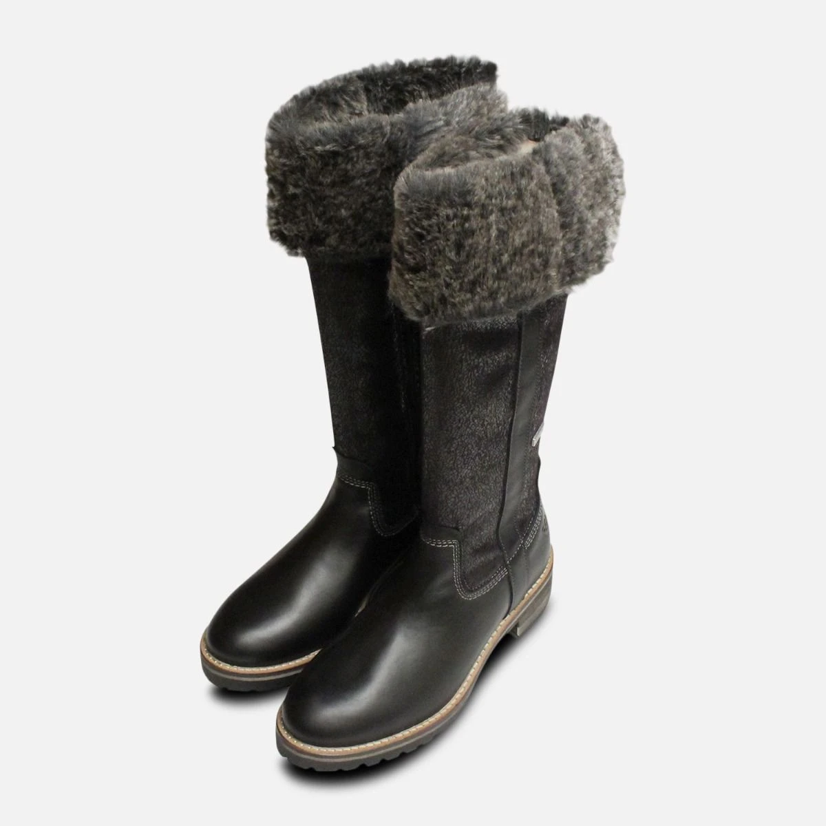 TAMARIS Dames Comfort Long Boot Heel Duo-tex Kniehoge laarzen, Black Nappa, 37 EU, Black Nappa, 37 EU
