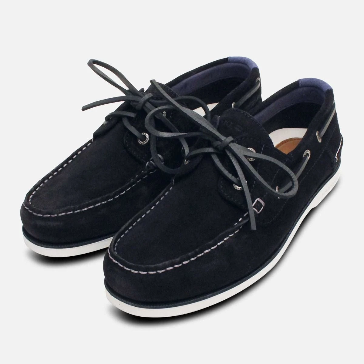 Tommy Hilfiger Dark Navy Blue Suede Mens Boat Shoes display picture 2