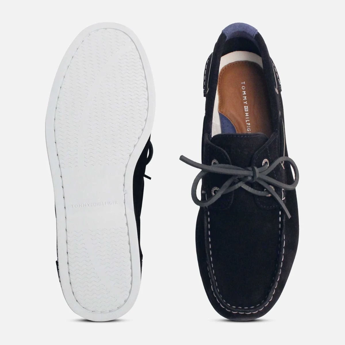 Tommy Hilfiger Dark Navy Blue Suede Mens Boat Shoes display picture 1