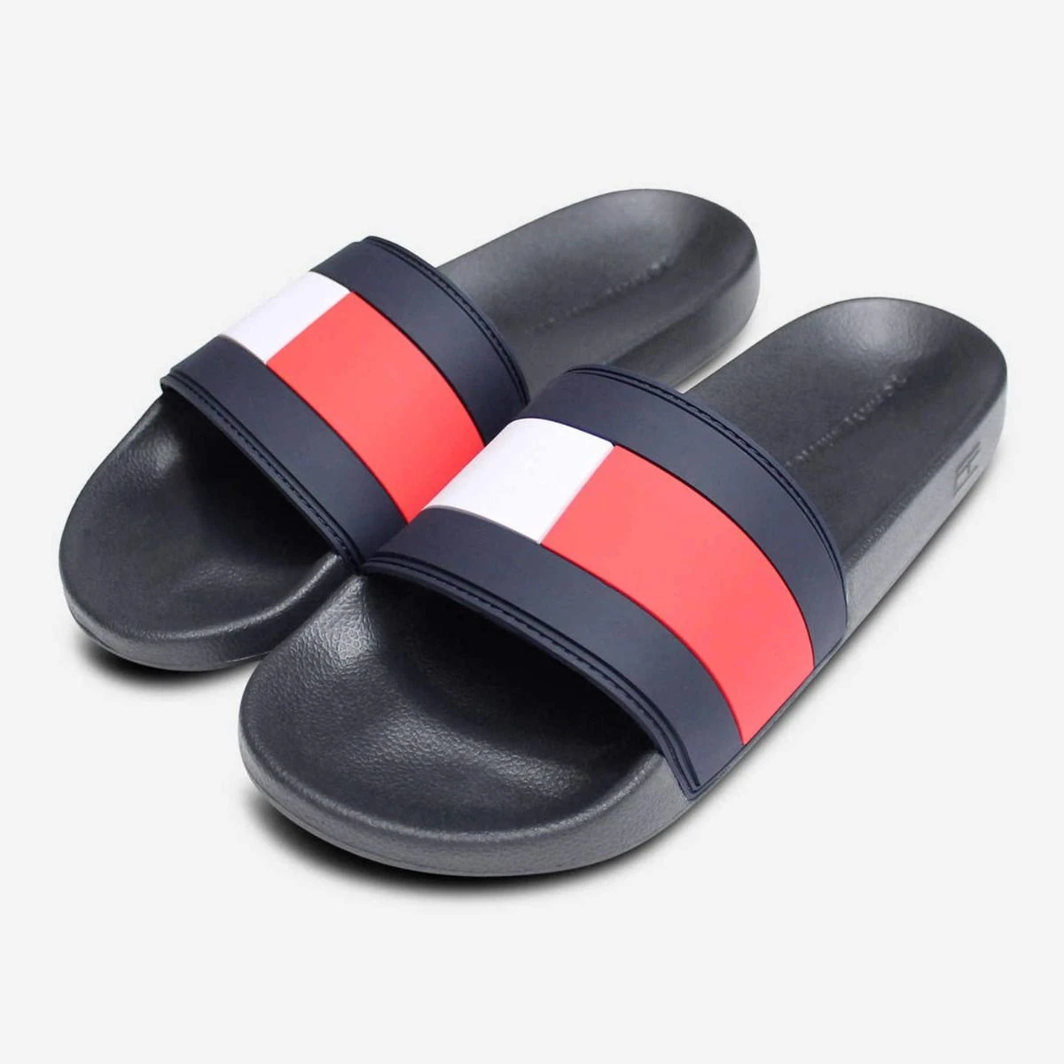 Tommy Hilfiger Men’s Blue Red White Slide Sandal Flip Flop Men’s Size 6 Women  8 Amazon.com | Tommy Hilfiger Rozi Dark Blue 7 D (M) | Sandals main image 3