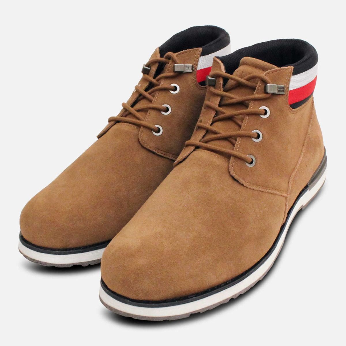 Tommy Hilfiger Duck Boots Mens Size 12 Brown Beige Lace Up‎ Ankle Boots Casual Tommy Hilfiger Sand Suede Iconic Lace Up Chukka Boots main image 4