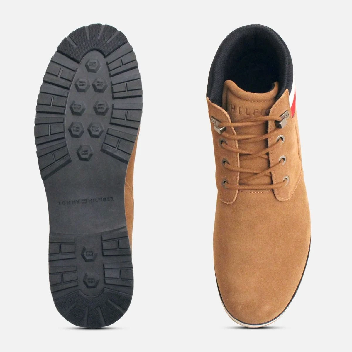 Tommy Hilfiger Mens Brown Lace‎ Up Chukka Ankle Boots Size 8.5 Tommy Hilfiger Cognac Brown Warm Commander Lace Up Boots main image 2
