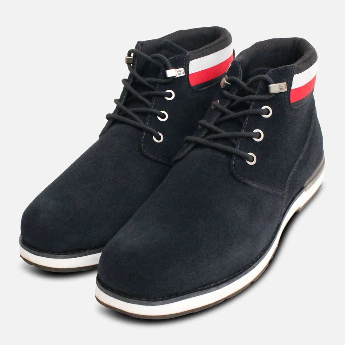 Tommy Hilfiger Navy Blue Suede Iconic Chukka Boots display picture 1