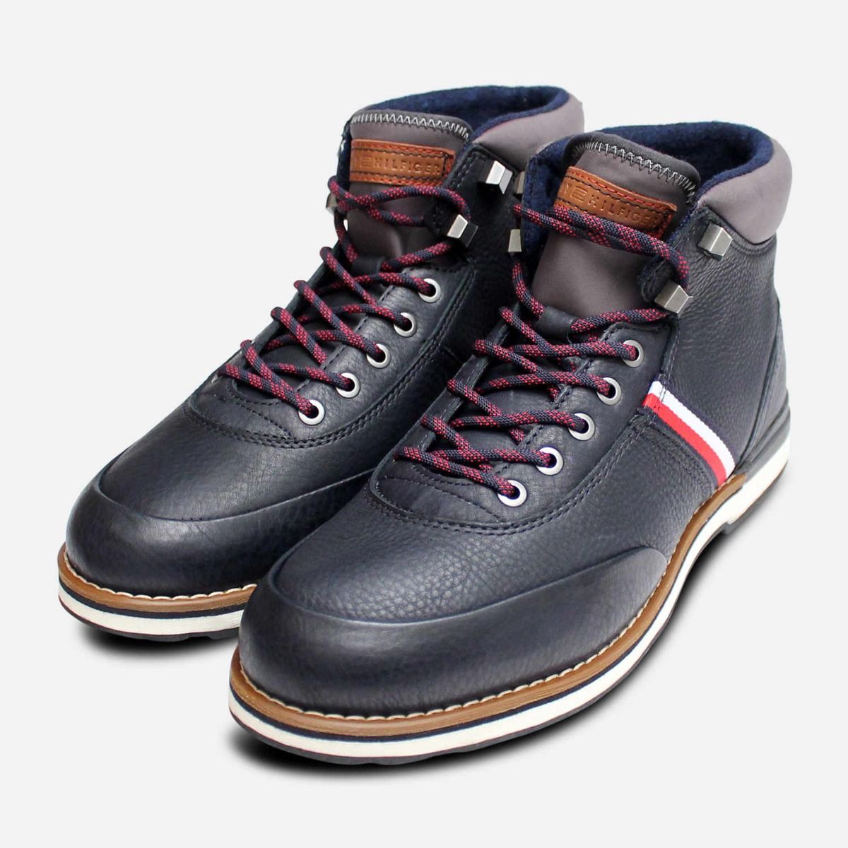Tommy Hilfiger Luxury Mens Outdoor Boots in Navy Blue