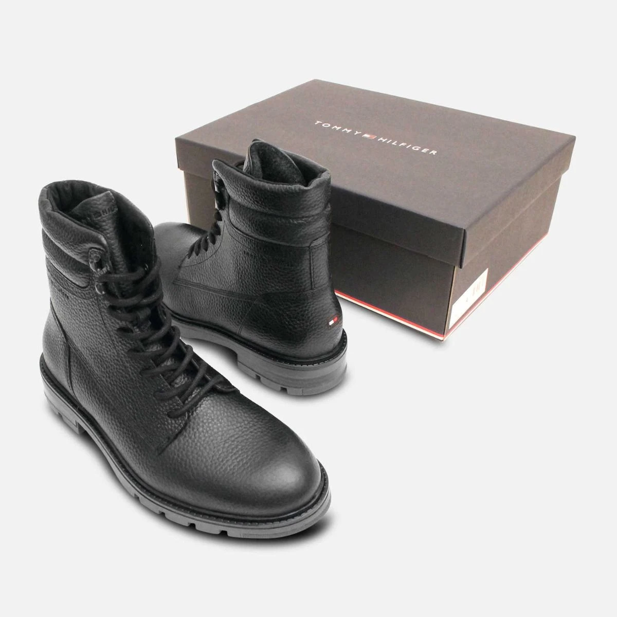 Tommy Hilfiger Black Men’s Leather Lace-Up Boots Amazon.com | Tommy Hilfiger Men main image 2
