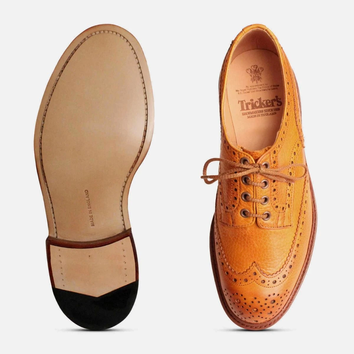 Trickers Designer Bourton Derby Brogues in Acorn Muflone