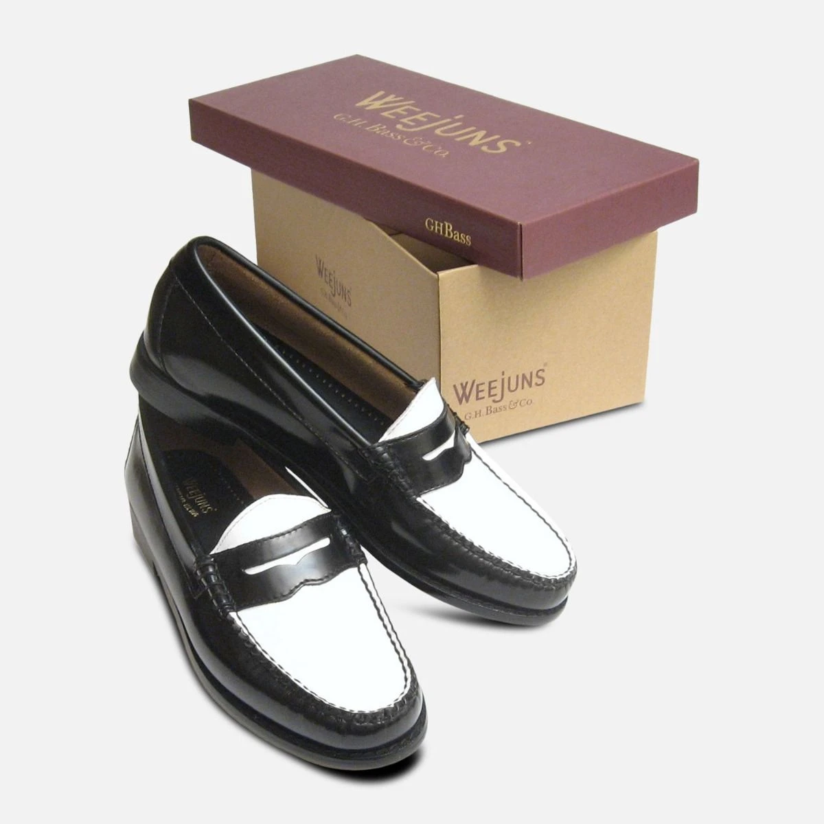 Black & White Ladies Penny Loafers display picture 2