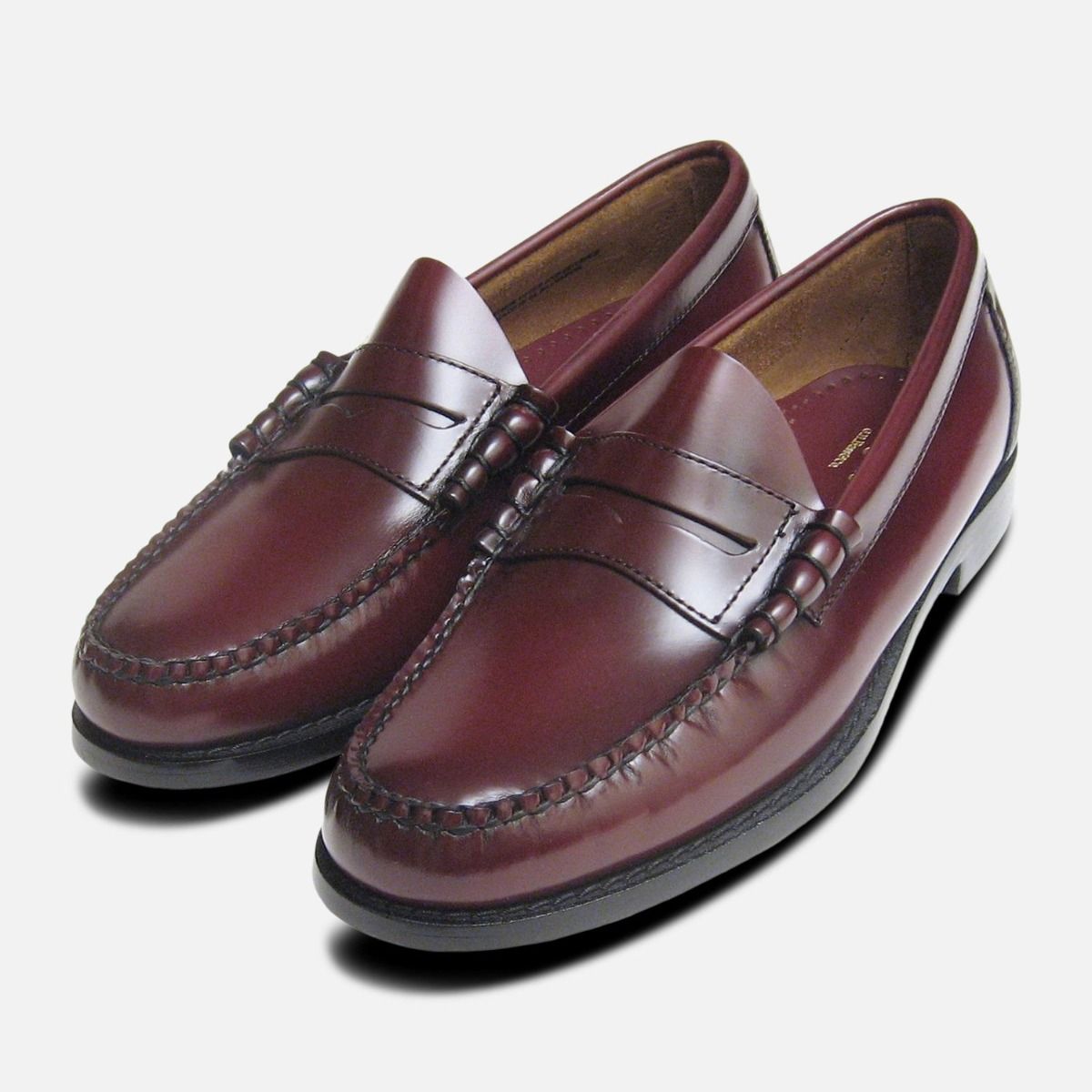Classic Mens Burgundy Wine Larson Penny Loafers GH Bass Weejuns display picture 1