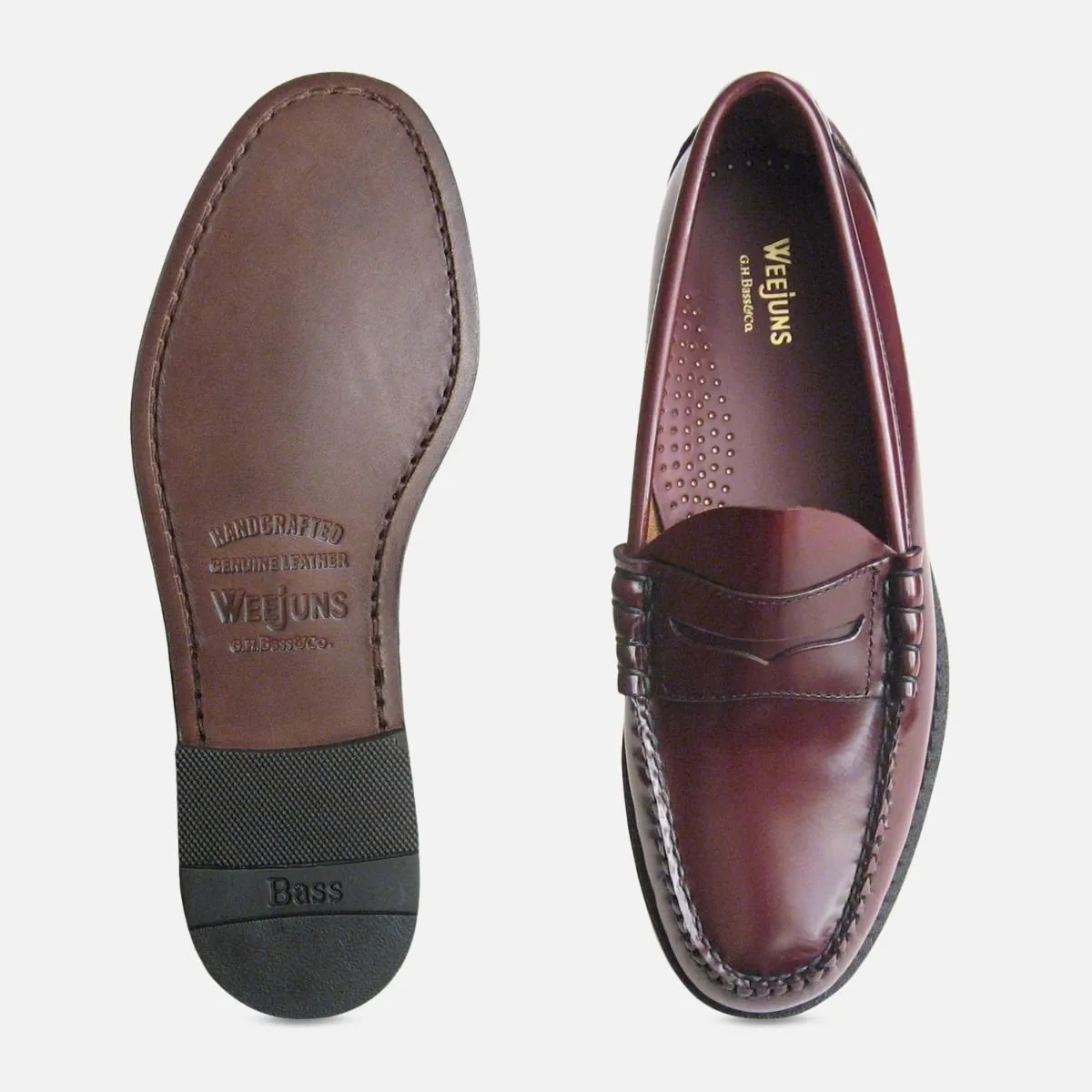 Classic Mens Burgundy Wine Larson Penny Loafers GH Bass Weejuns