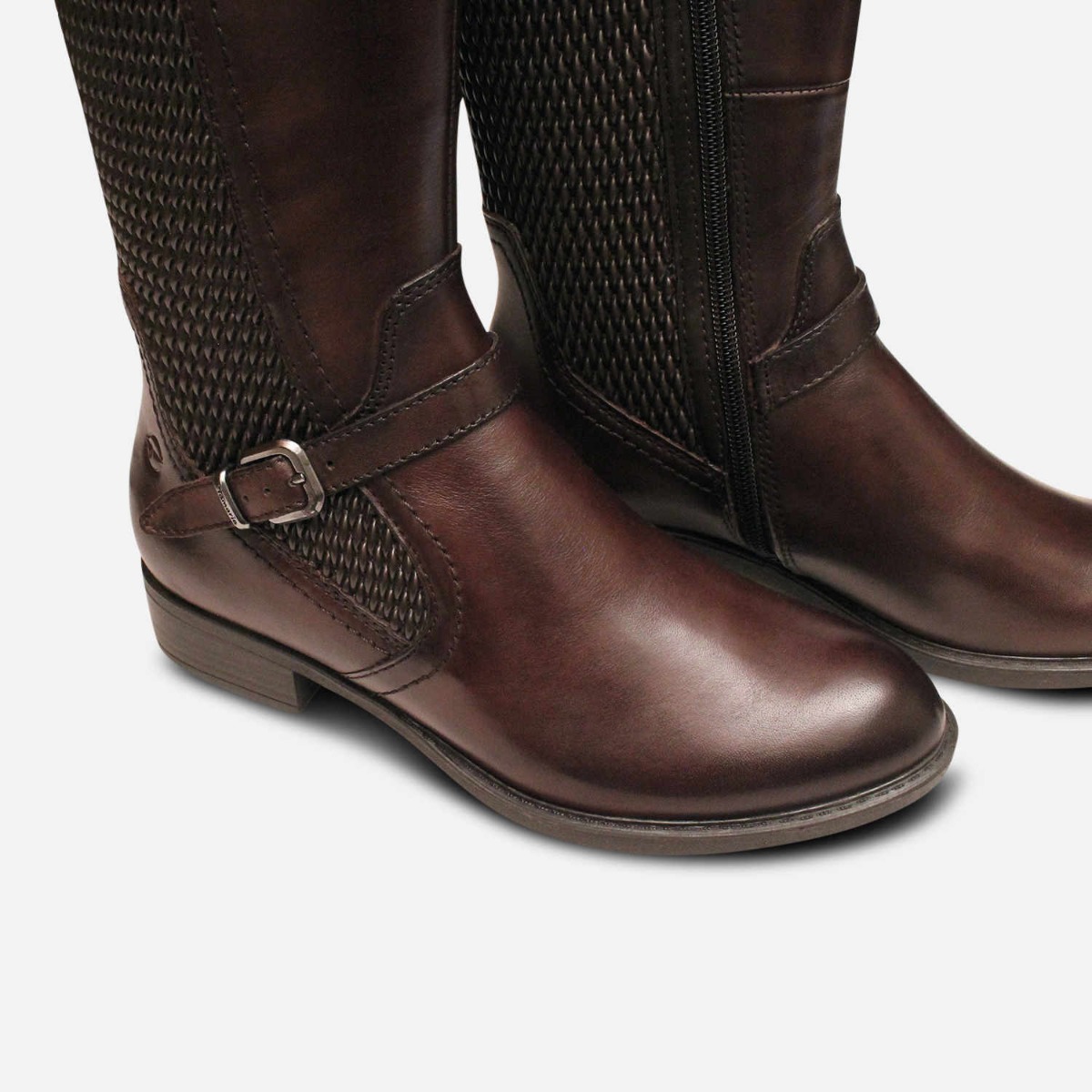 Knee High Designer Dark Brown Tamaris Zip boots