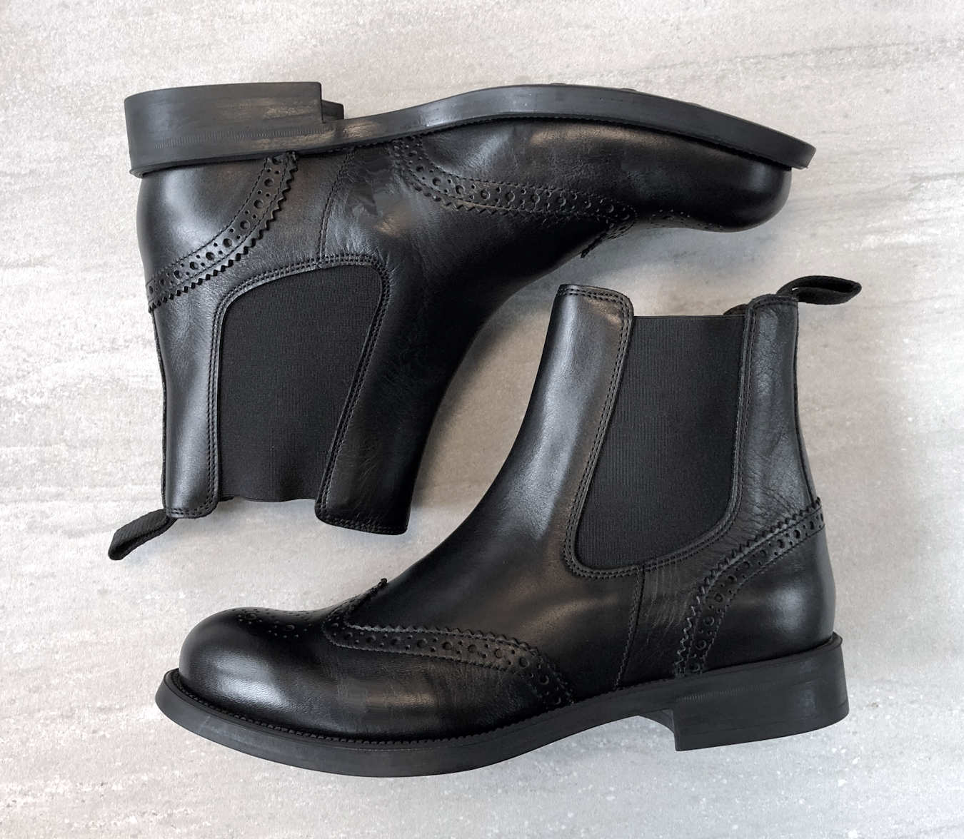 Anthracite Grey Ladies Ankle Boot Brogues Made in Italy