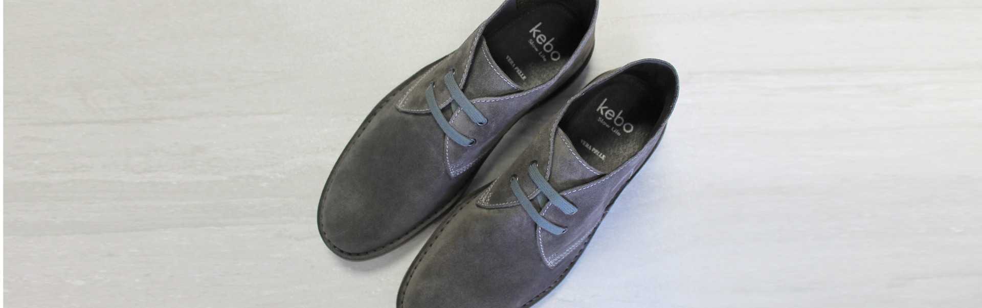 Dark Grey Suede Italian Mens Desert Boots