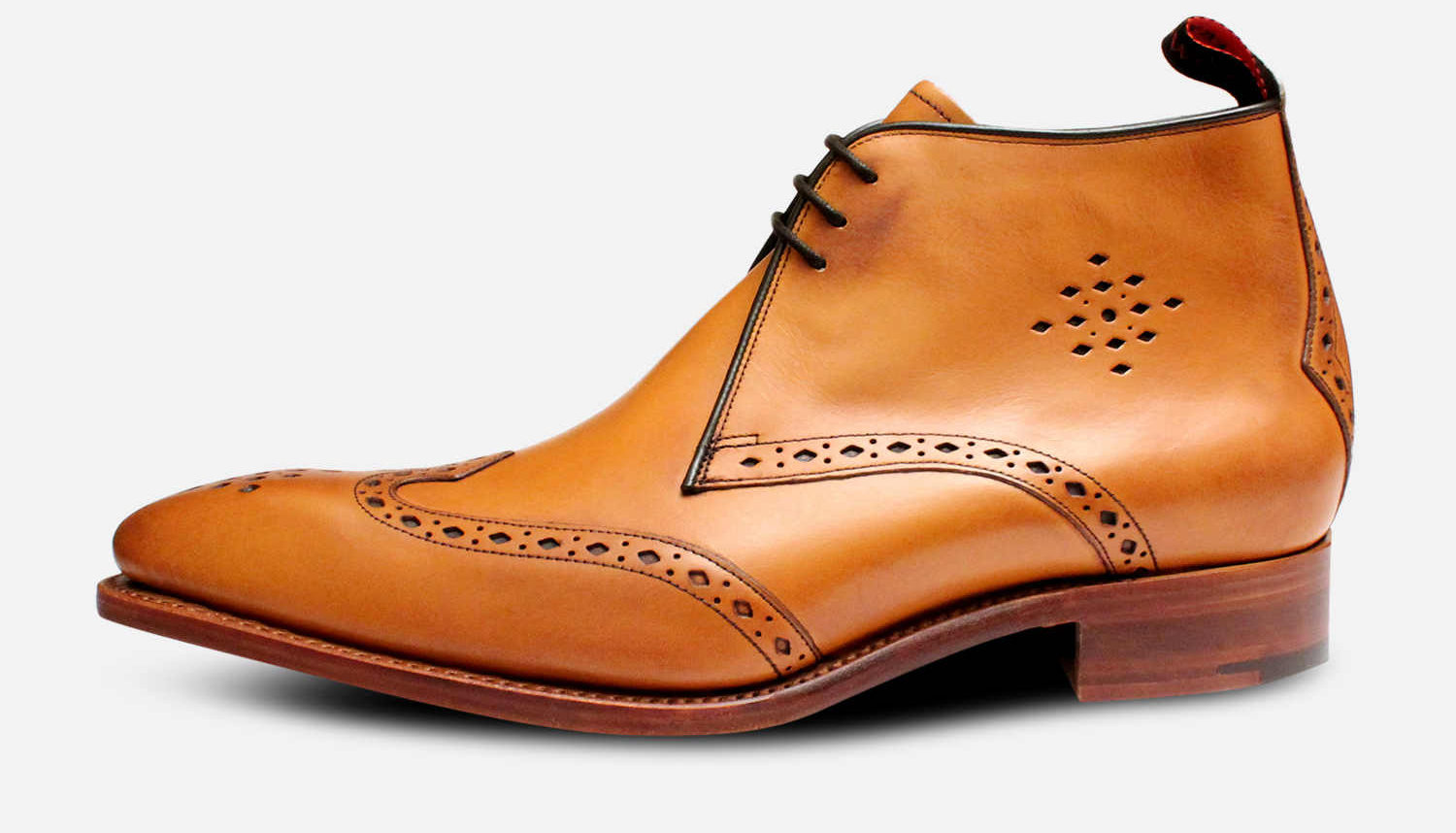 Jeffery West Diamond Punched Cedar Brown Chukka Boots