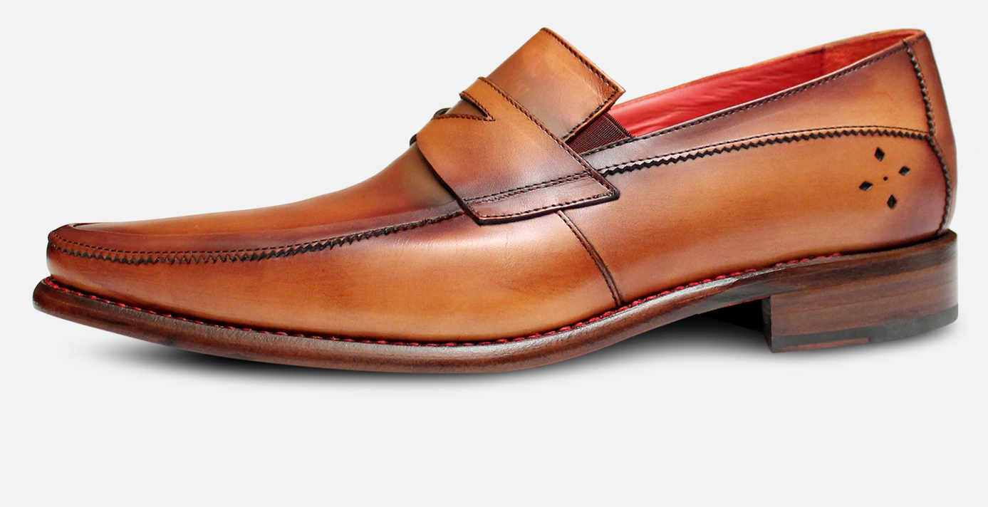 Jeffery West Premium Mahogany Shadow Penny Loafers