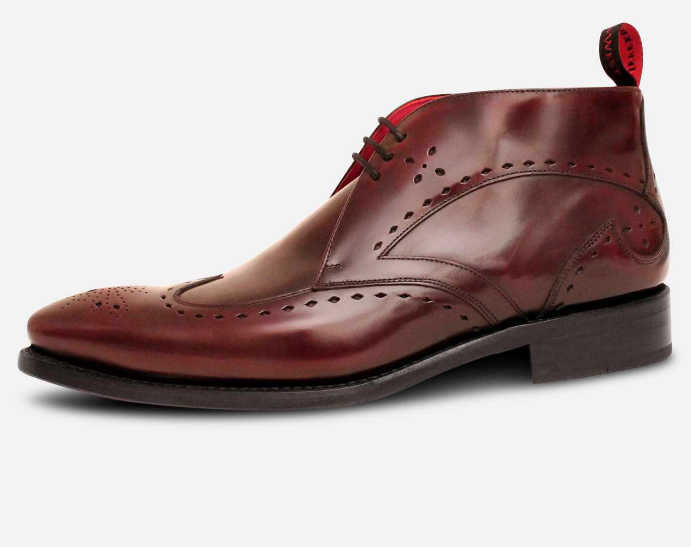 Jeffery West Oxblood Burgundy Leather Mens Brogue Boot
