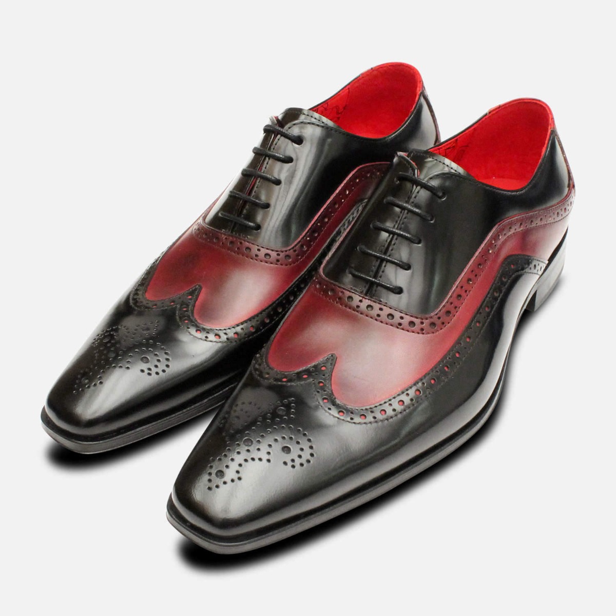 Nine West Black Leather Men\'s Oxfords with Red Accents Amazon.com | Nine West Mens Wingtip Lace Up Oxford Shoes  main image 3