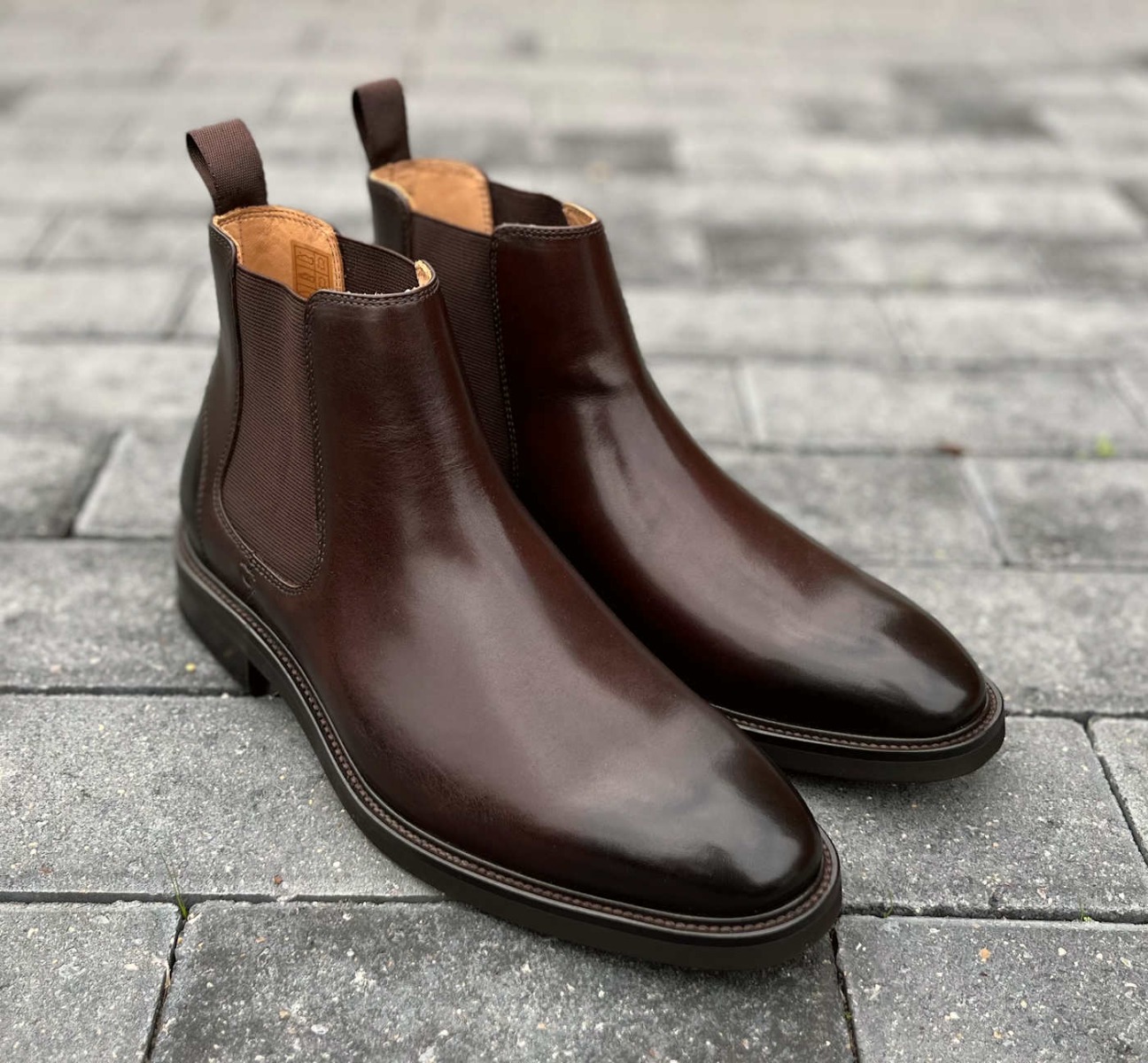 John White Designer Brown Polished Chelsea Boot Rubber Sole