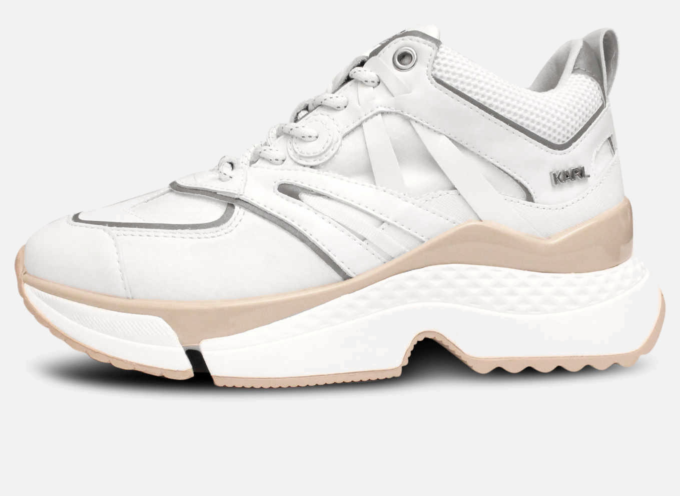 Karl Largerfeld Designer Aventur Sneakers in White Leather