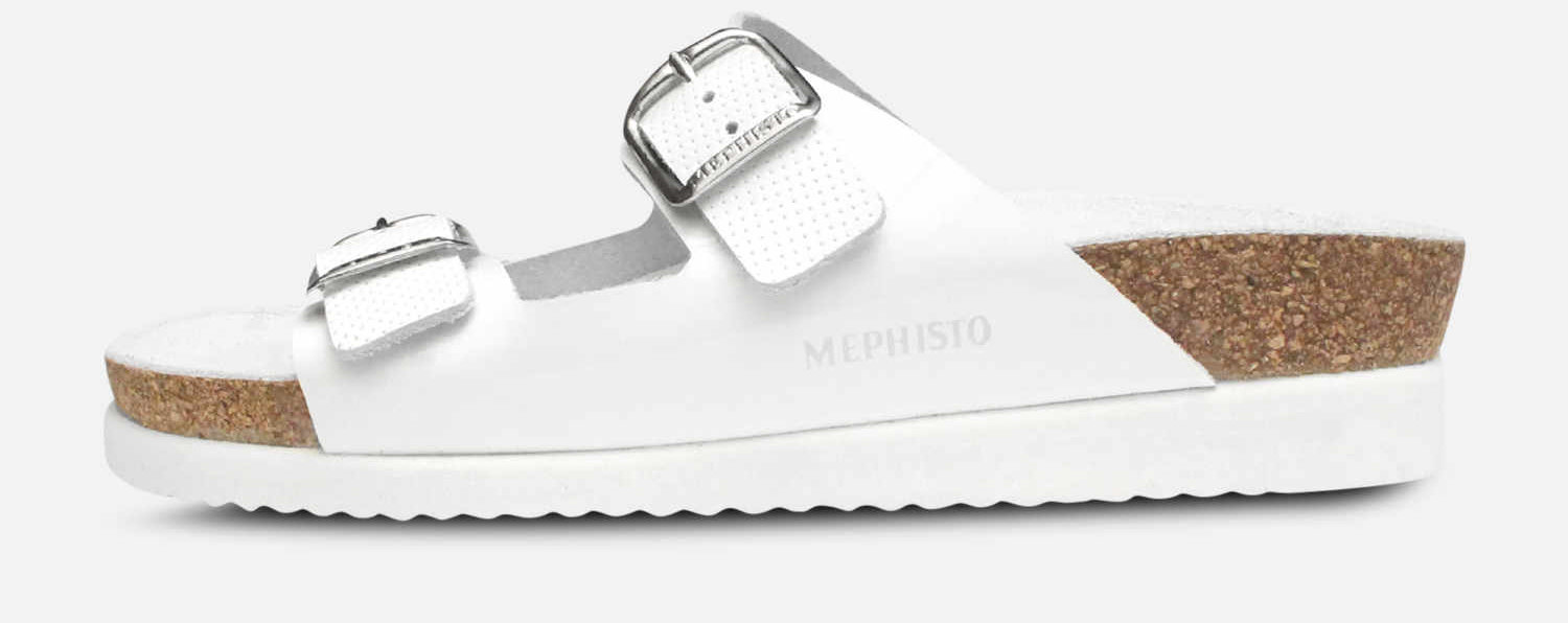 Mephisto Harmony Perforated White Patent Santals