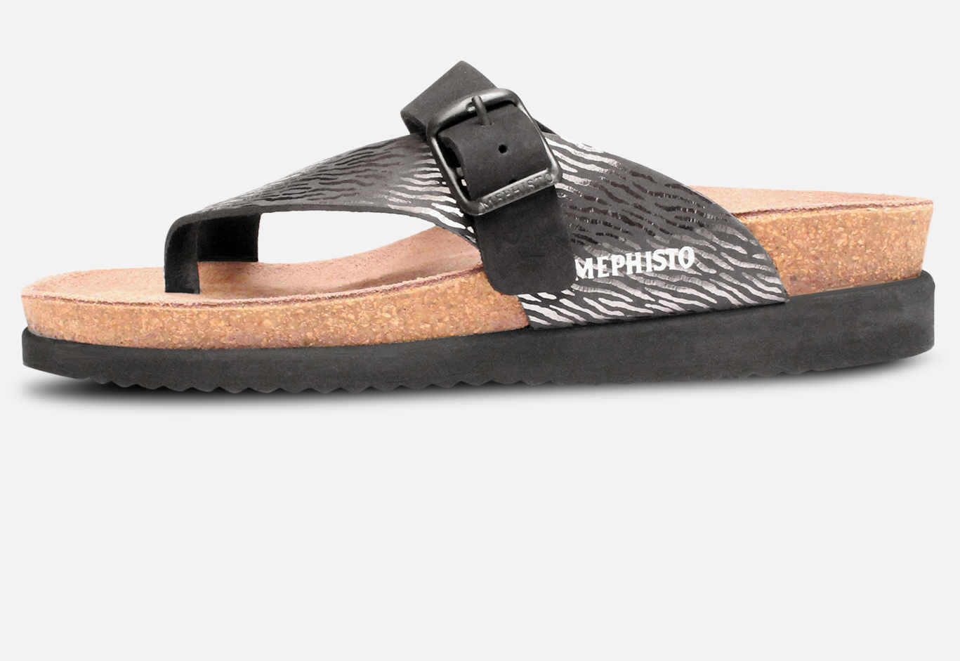Mephisto Helen Mix Sandals in Black Zebra & Nubuck