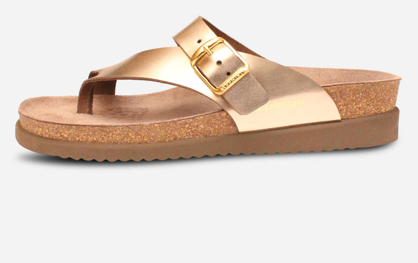 Mephisto Helen Sandals in Platinum Metallic Leather