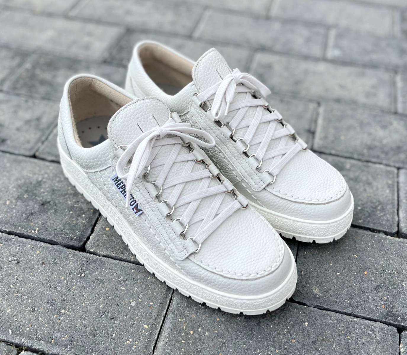 Mephisto Rainbow in New White Mamouth Leather