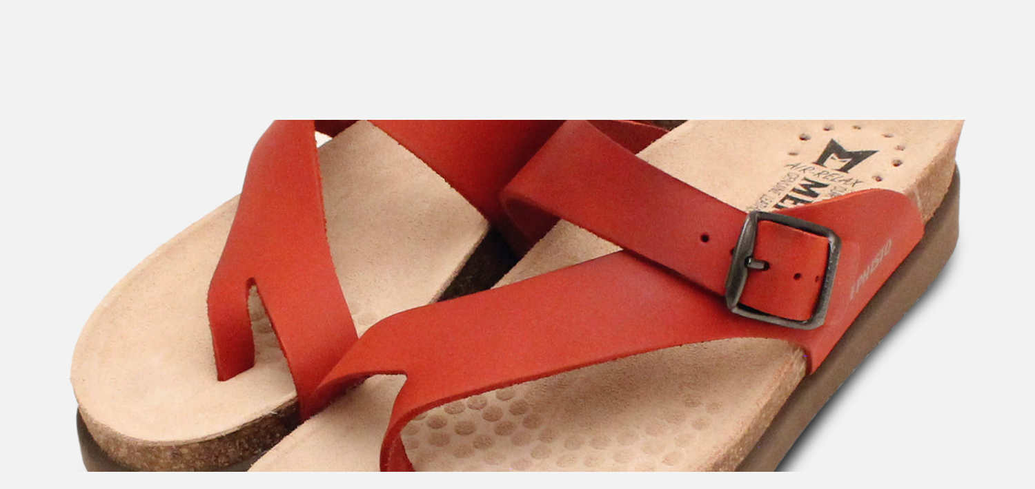 Mephisto Red Nubuck Designer Womens Helen Sandals