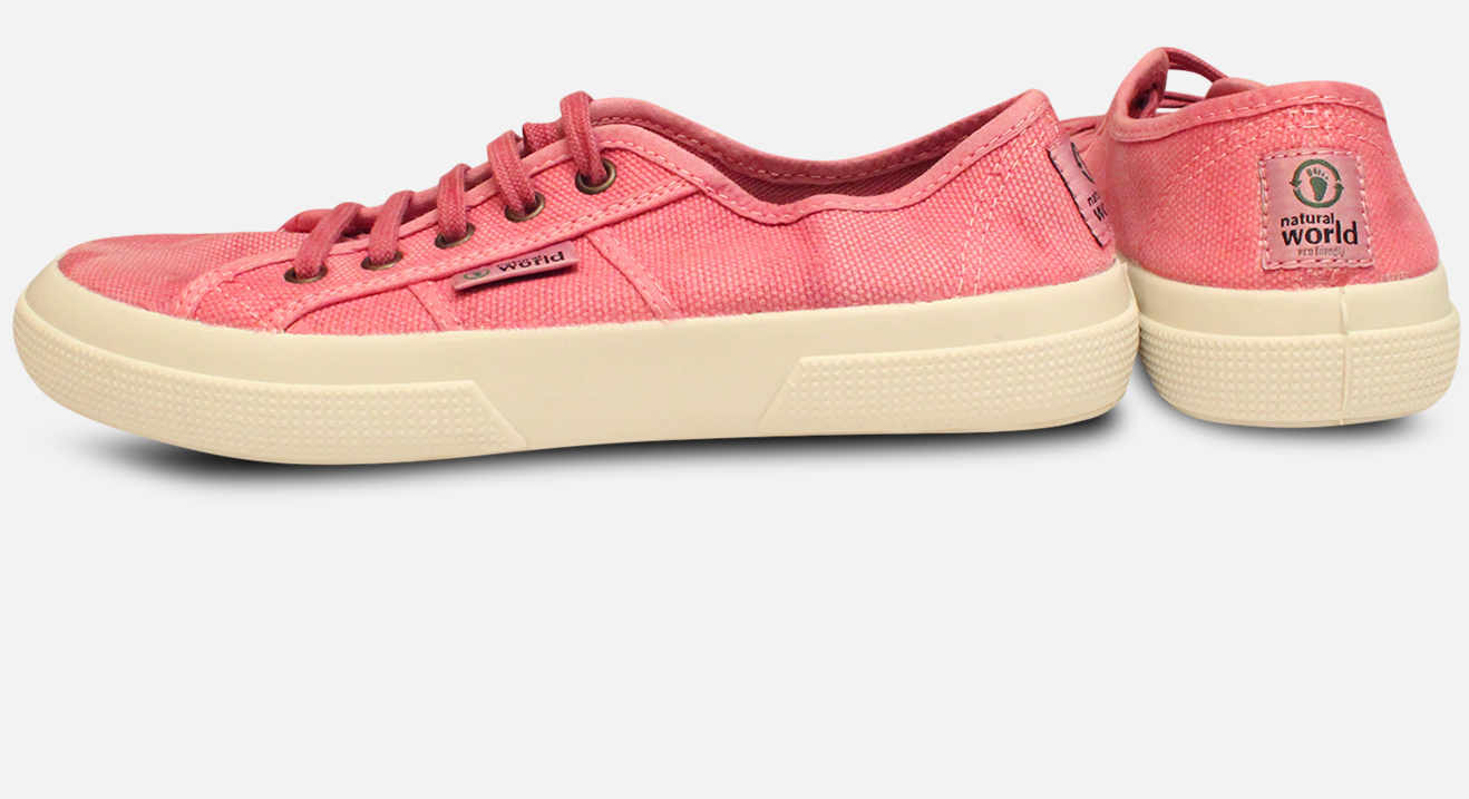 Natural World Bright Pink Vegan Canvas Shoes