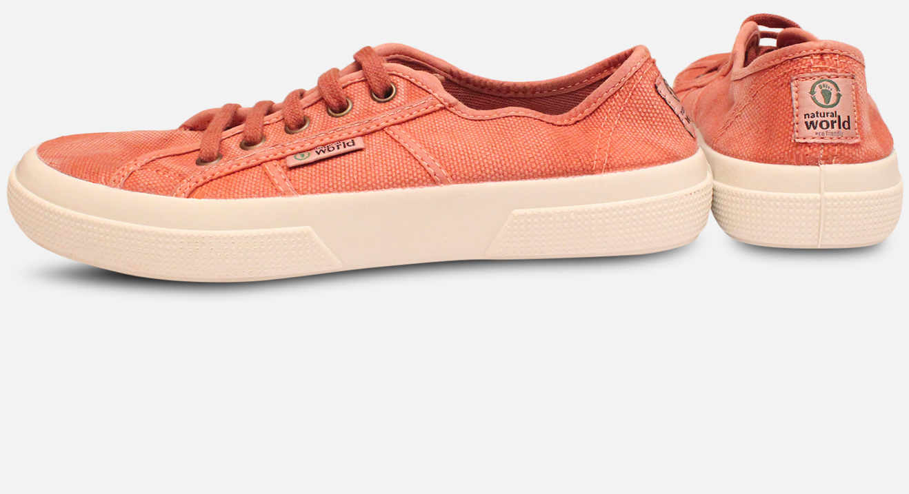 Natural World Vegan Eco Friendly Shoes in Salmon Pink