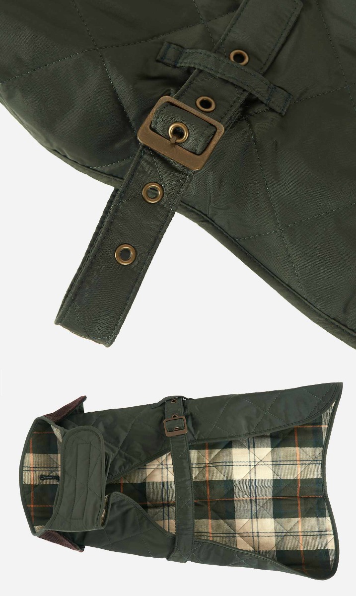 Barbour Luxury Quilted Olive Green Dog Coat