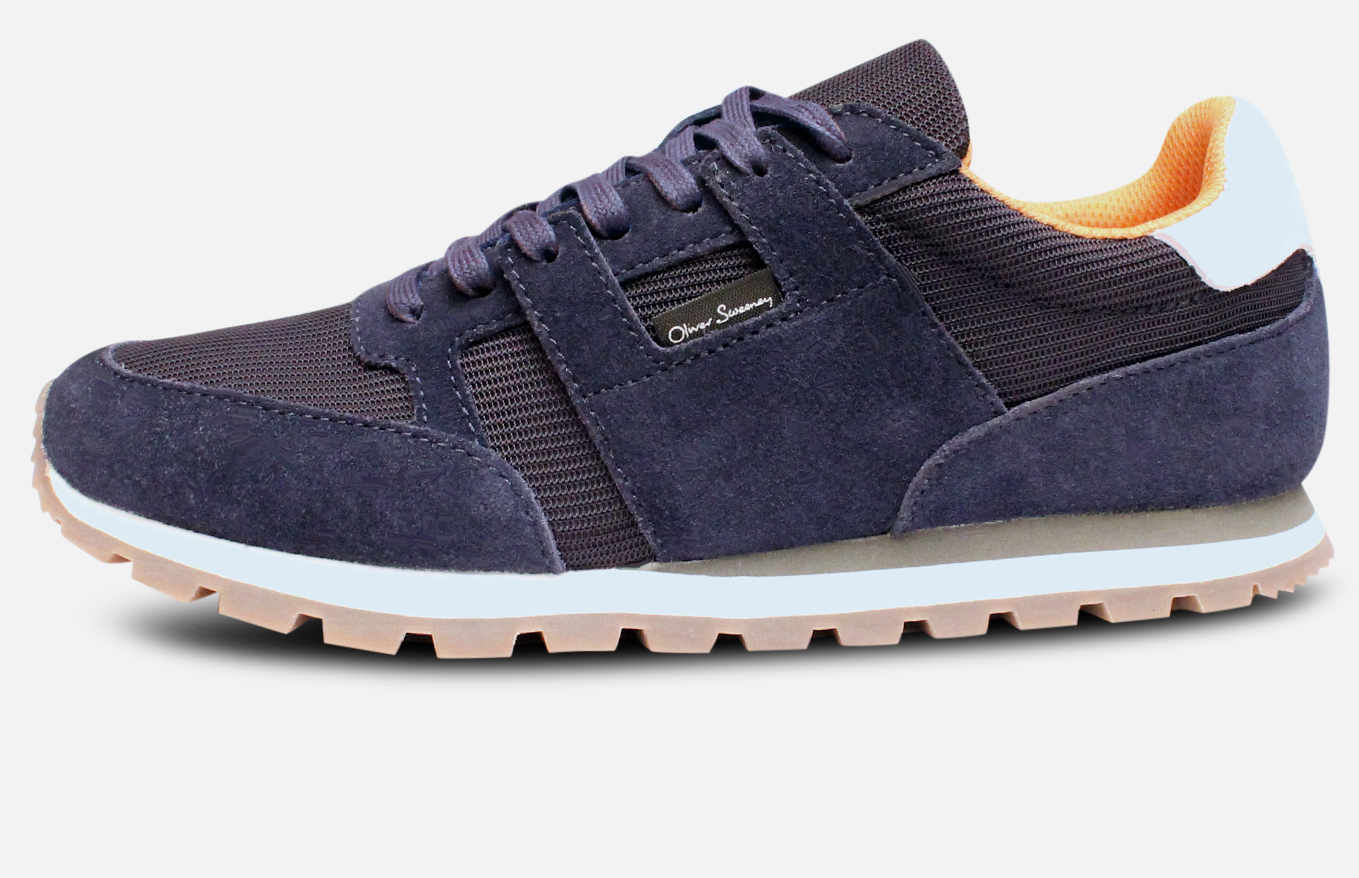 Oliver Sweeney Designer Luxury Navy Blue Lace Up Sneakers