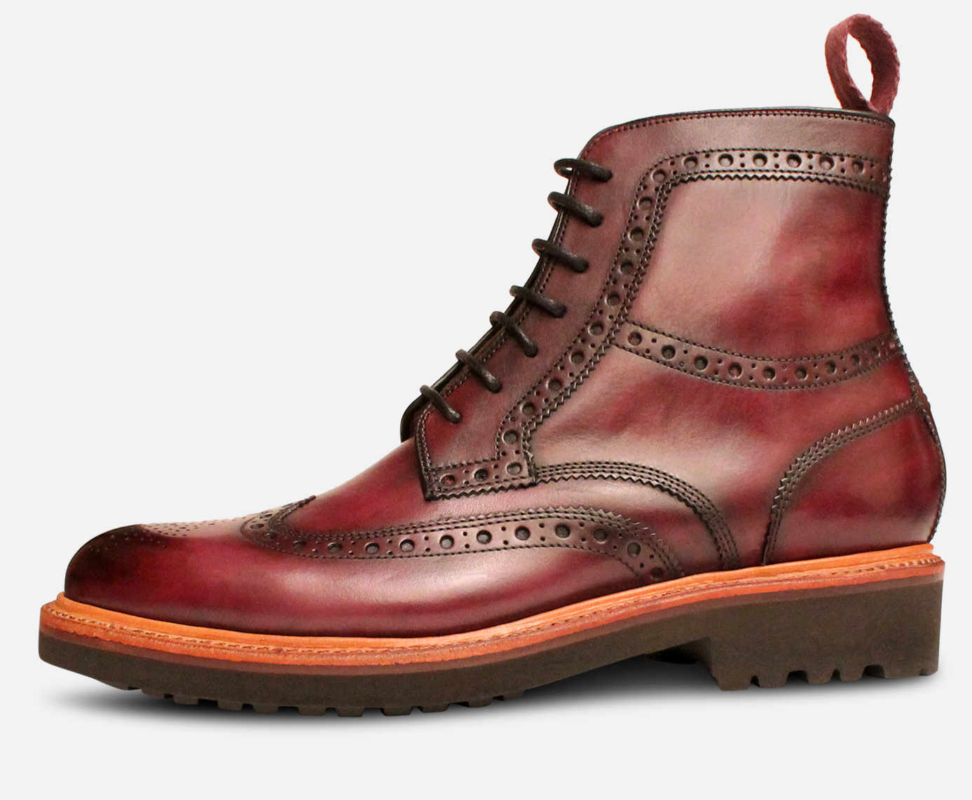 Oliver Sweeney Designer Liscolman Burgundy Country Brogue Boots