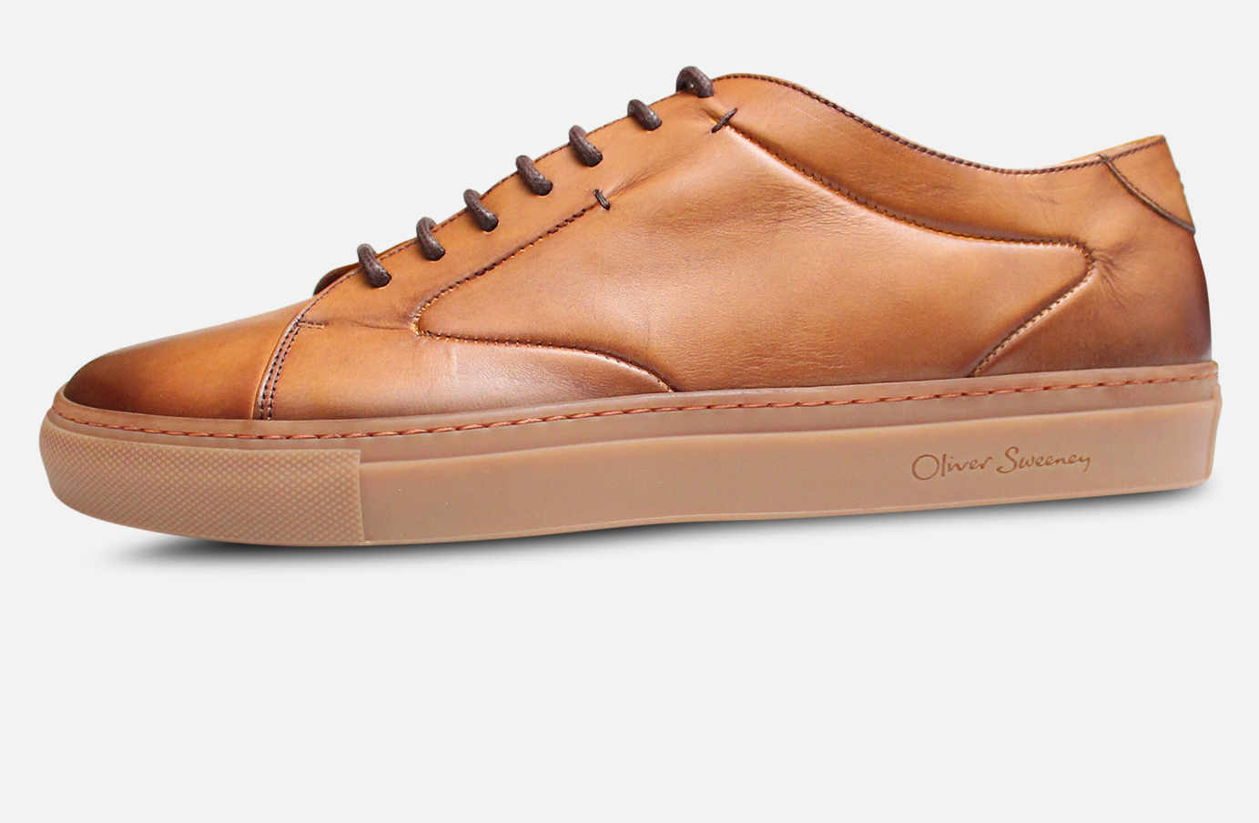 Oliver Sweeney Premium Mazara Dark Tan Cupsole Sneakers