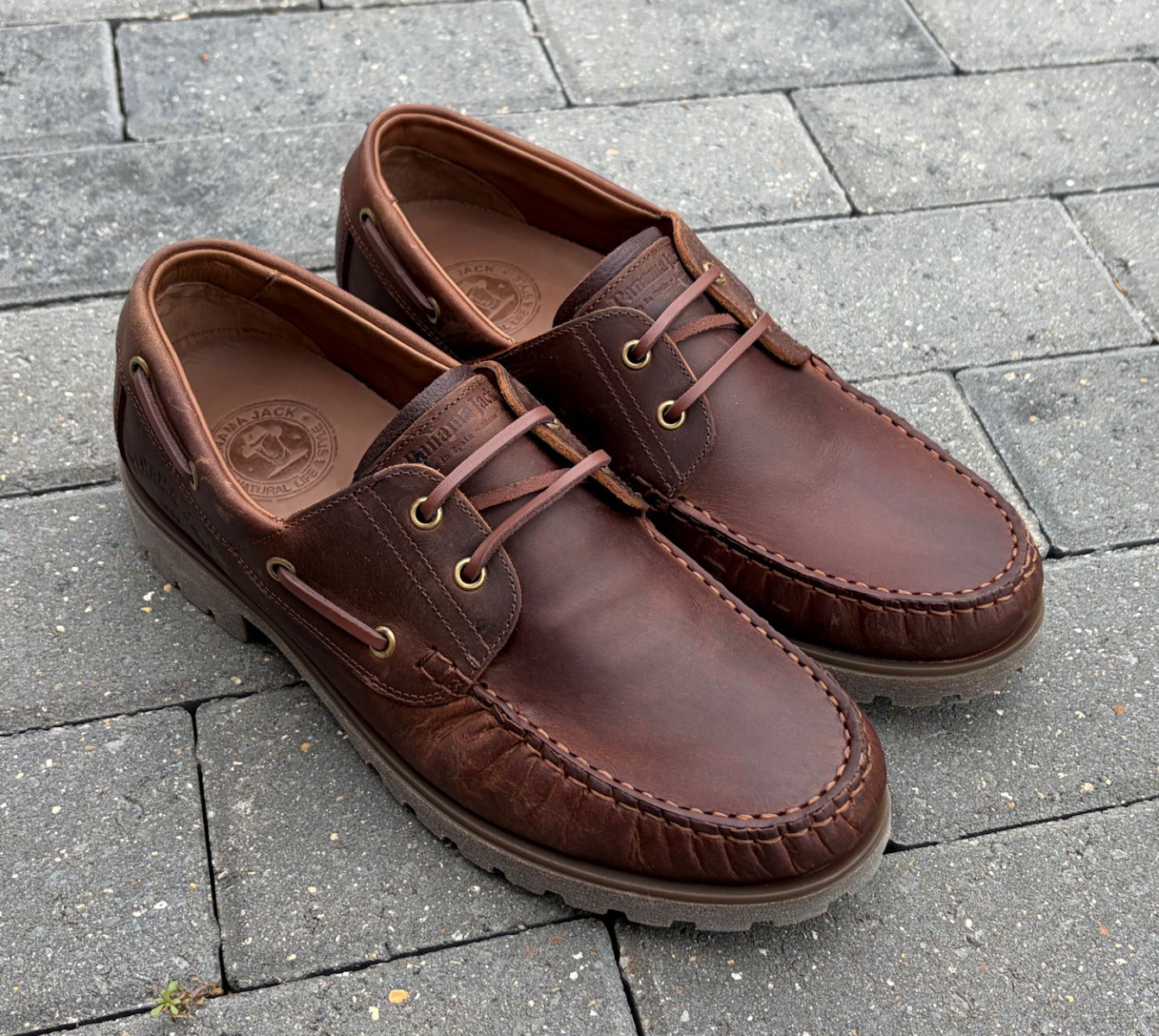 Panama Jack Waxy Brown Bark Mens Premium Boat Shoes
