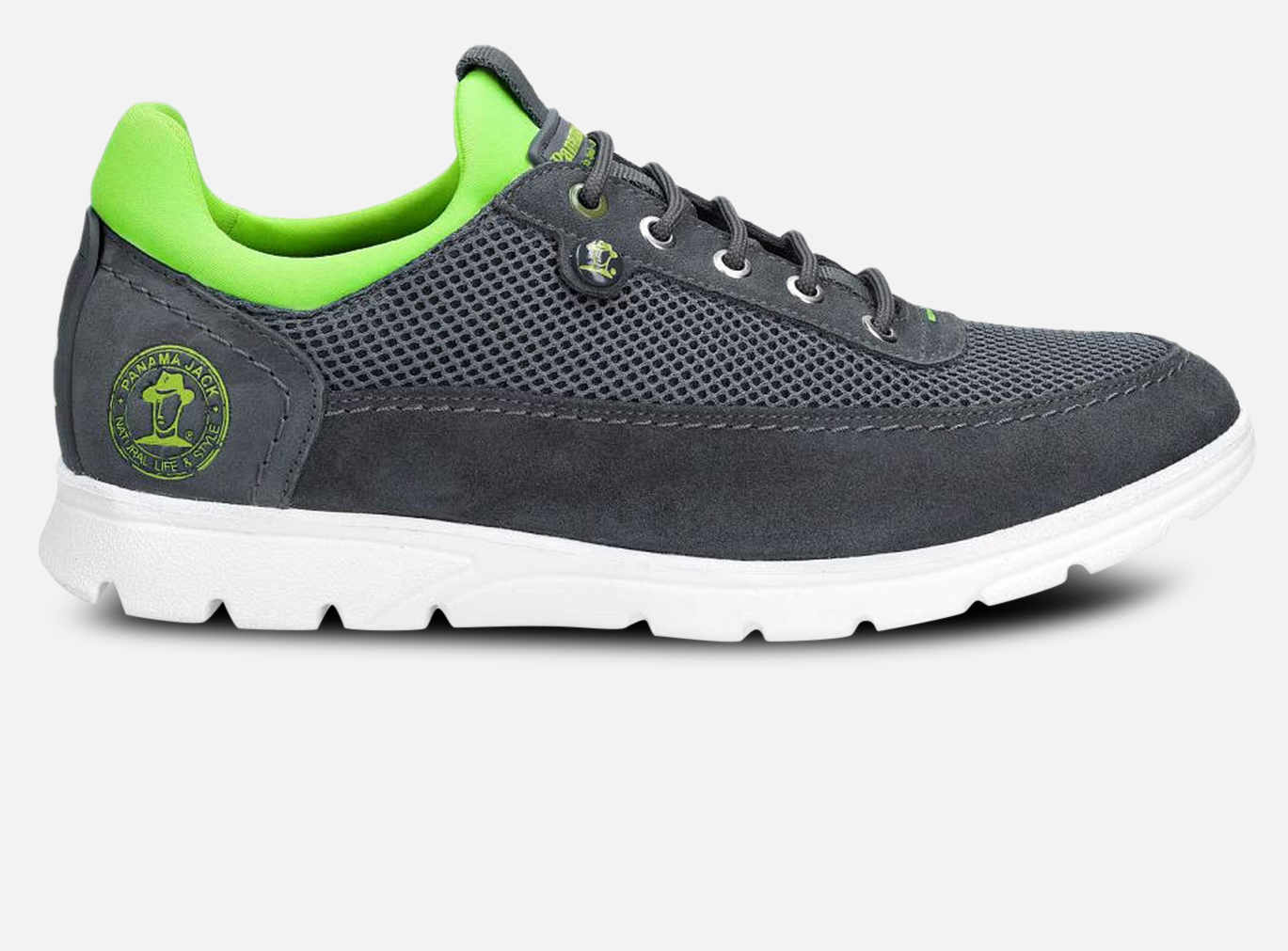 Panama Jack Grey Suede Davor Designer Training Shoes