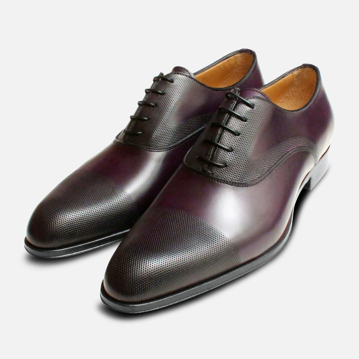 Angelo Pallotta Men\'s Wingtip Ahoes in Aubergine Aubergine Purple Mens Wholecut Oxford Shoes main image 3
