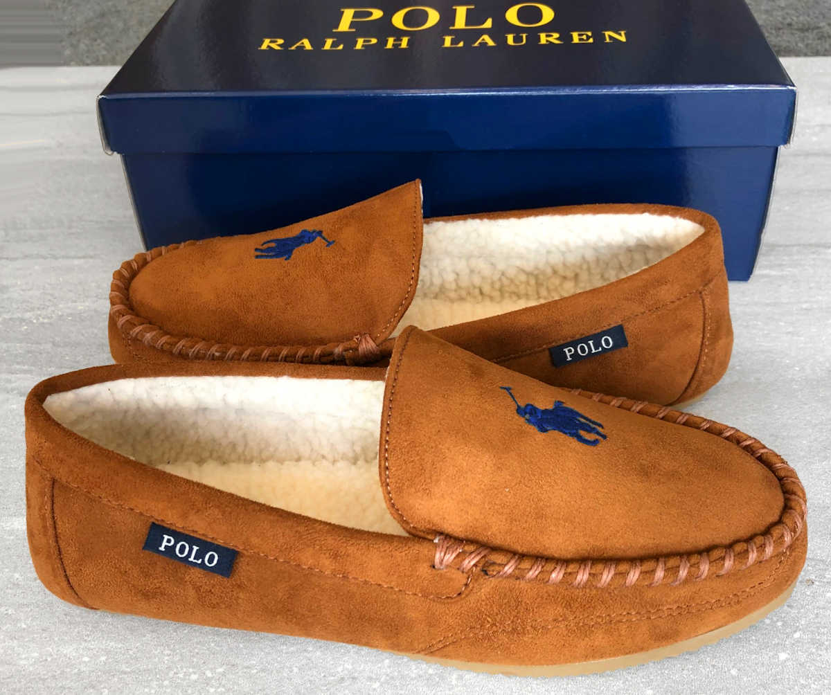 Ralph Lauren Polo Dezi Snuff Brown Mens Desginer Slippers