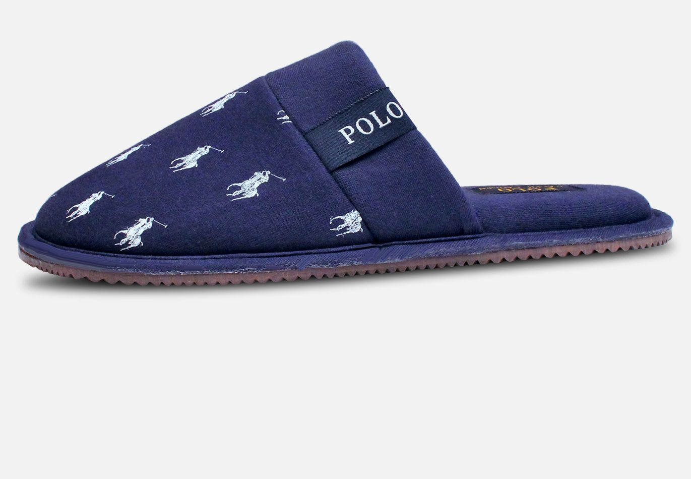 Ralph Lauren Designer Navy Blue & White Slider Slippers