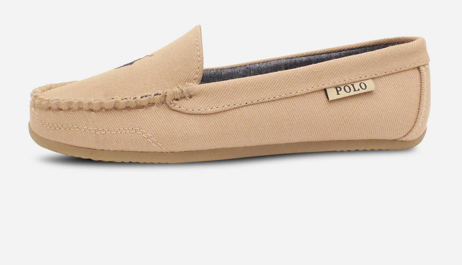 Ralph Lauren Womens Declan III Beige Luxury Slippers