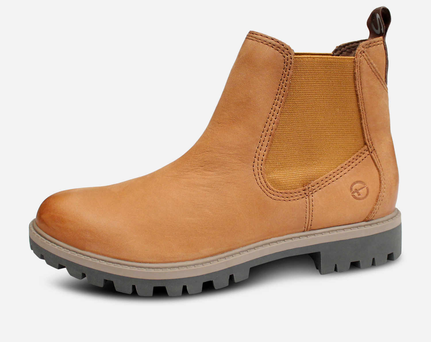 Tamaris Slip On Beige Chelsea Boots with Rubber Sole